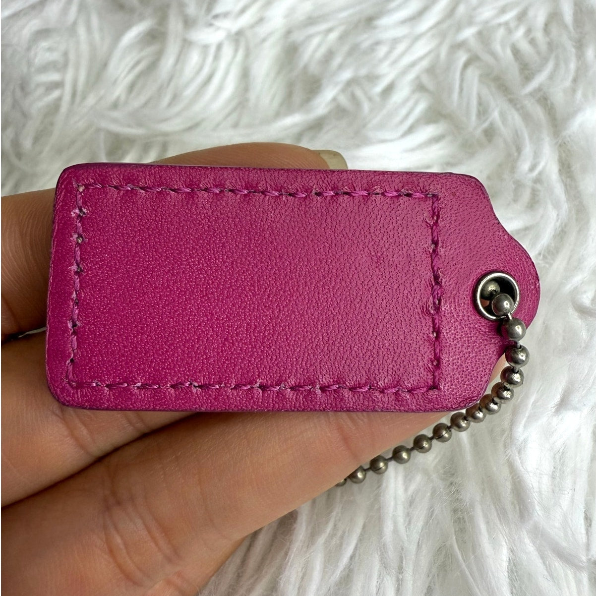 1.5" Hot Pink COACH Fob Bag Charm Hang tag Hangtag
