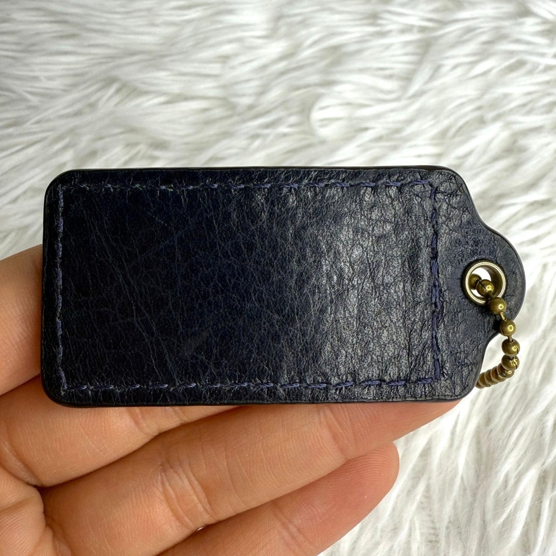 2.5" COACH Navy Fob Bag Charm Hang tag Hangtag