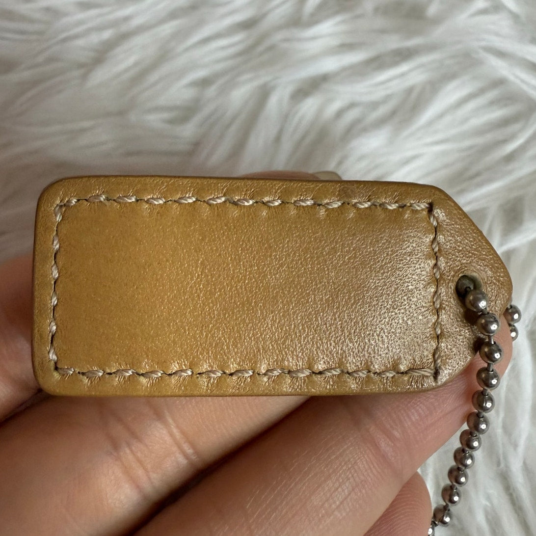 1.5" y2k COACH Vintage Fob Bag Charm Hang tag Hangtag