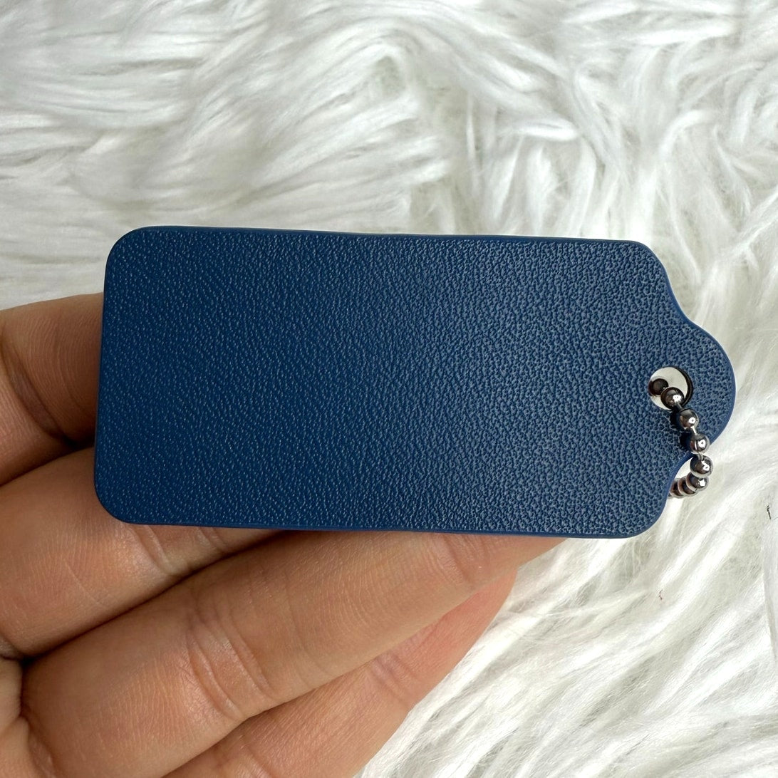 2" COACH Blue Fob Bag Charm Hang tag Hangtag