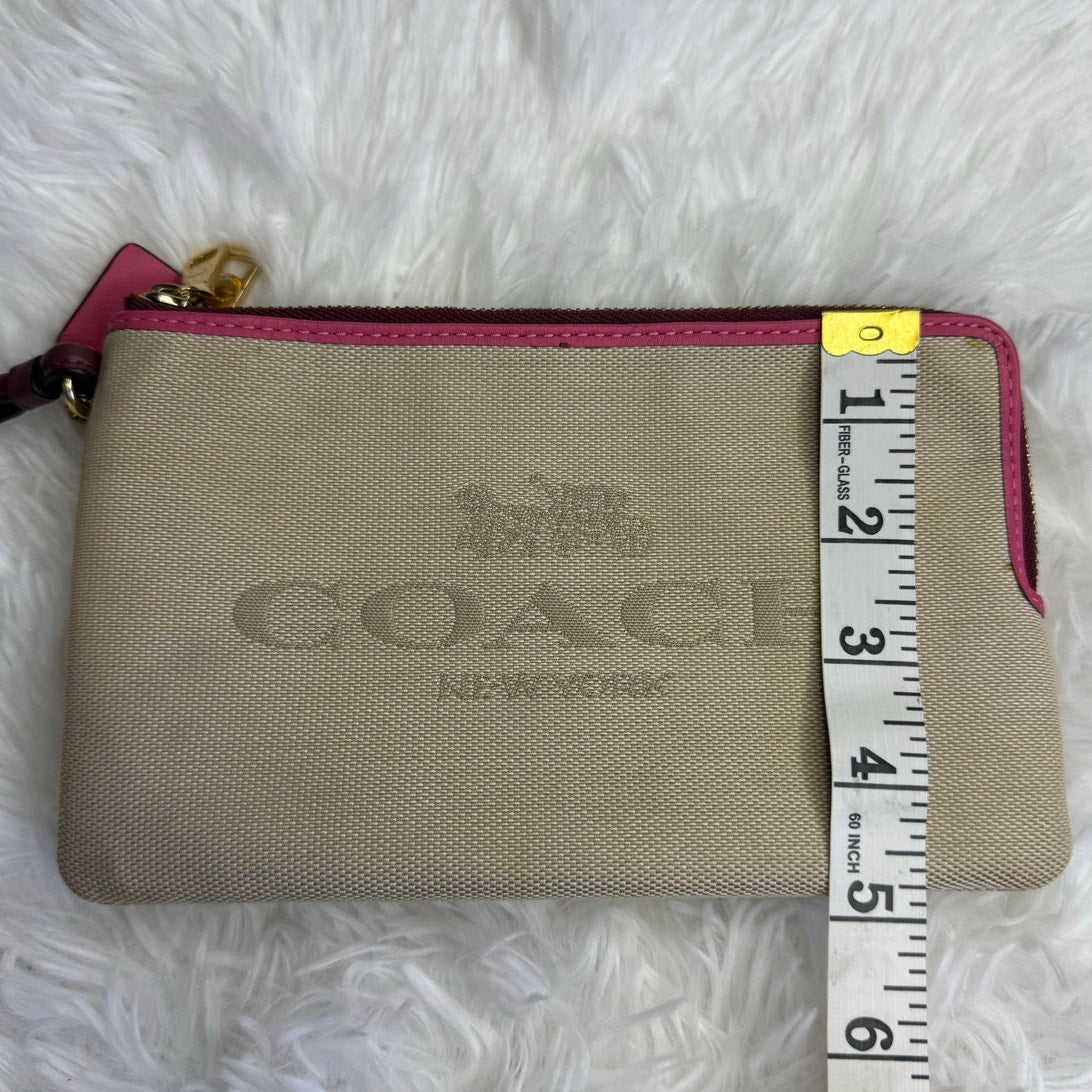 COACH Color Block Double Zipper Wallet Wristlet