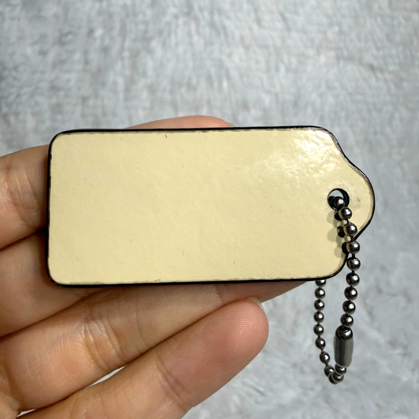 2" COACH Cream Fob Bag Charm Hang tag Hangtag