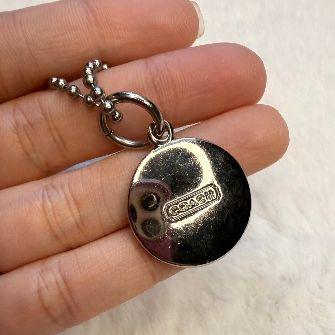1" Coach Metal Circle Hangtag Hang Tag Bag Charm
