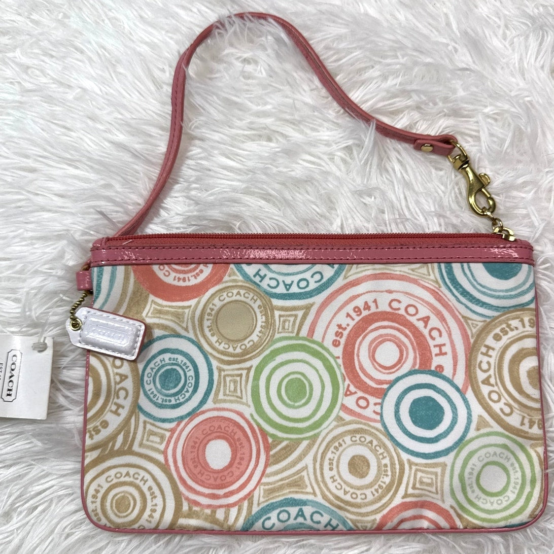 NWT COACH Signature Multi- color Wristlet