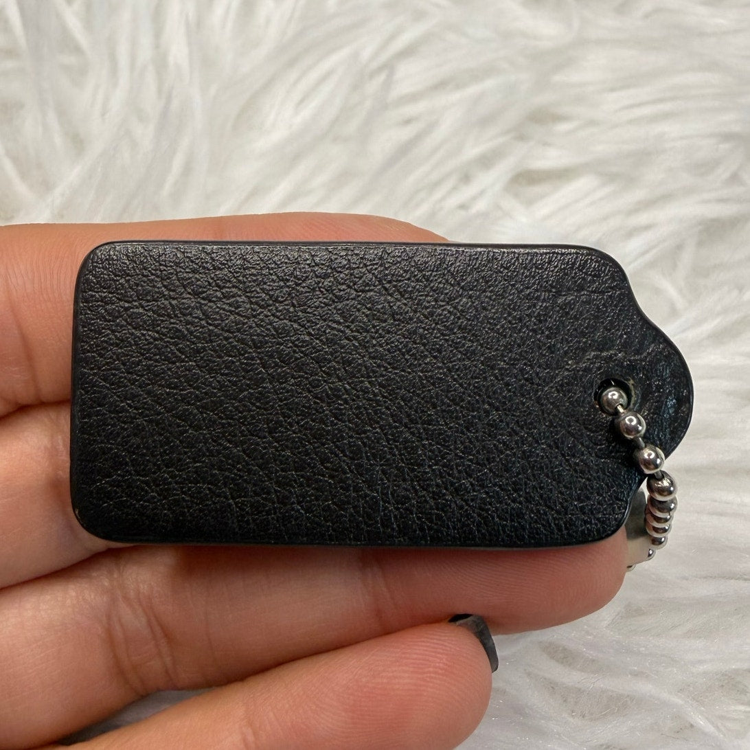 1.5" COACH Brown Fob Bag Charm Hang tag Hangtag