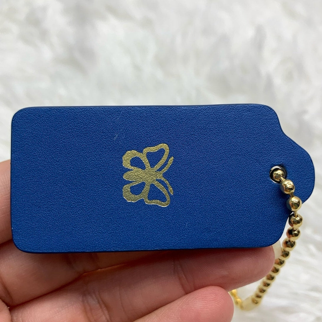 2" COACH Blue Butterfly Fob Bag Charm Hang tag Hangtag