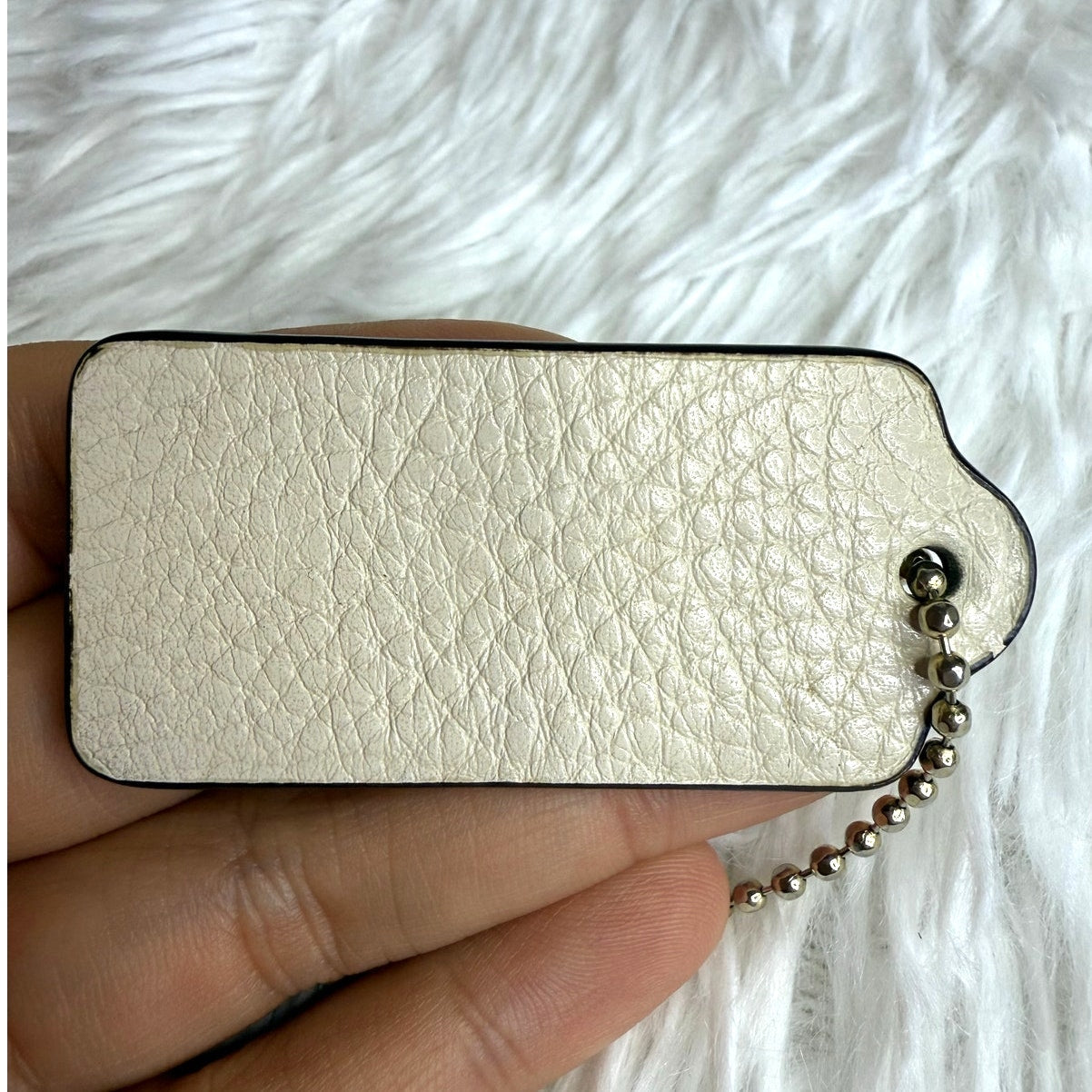 2" COACH Cream Fob Bag Charm Hang tag Hangtag