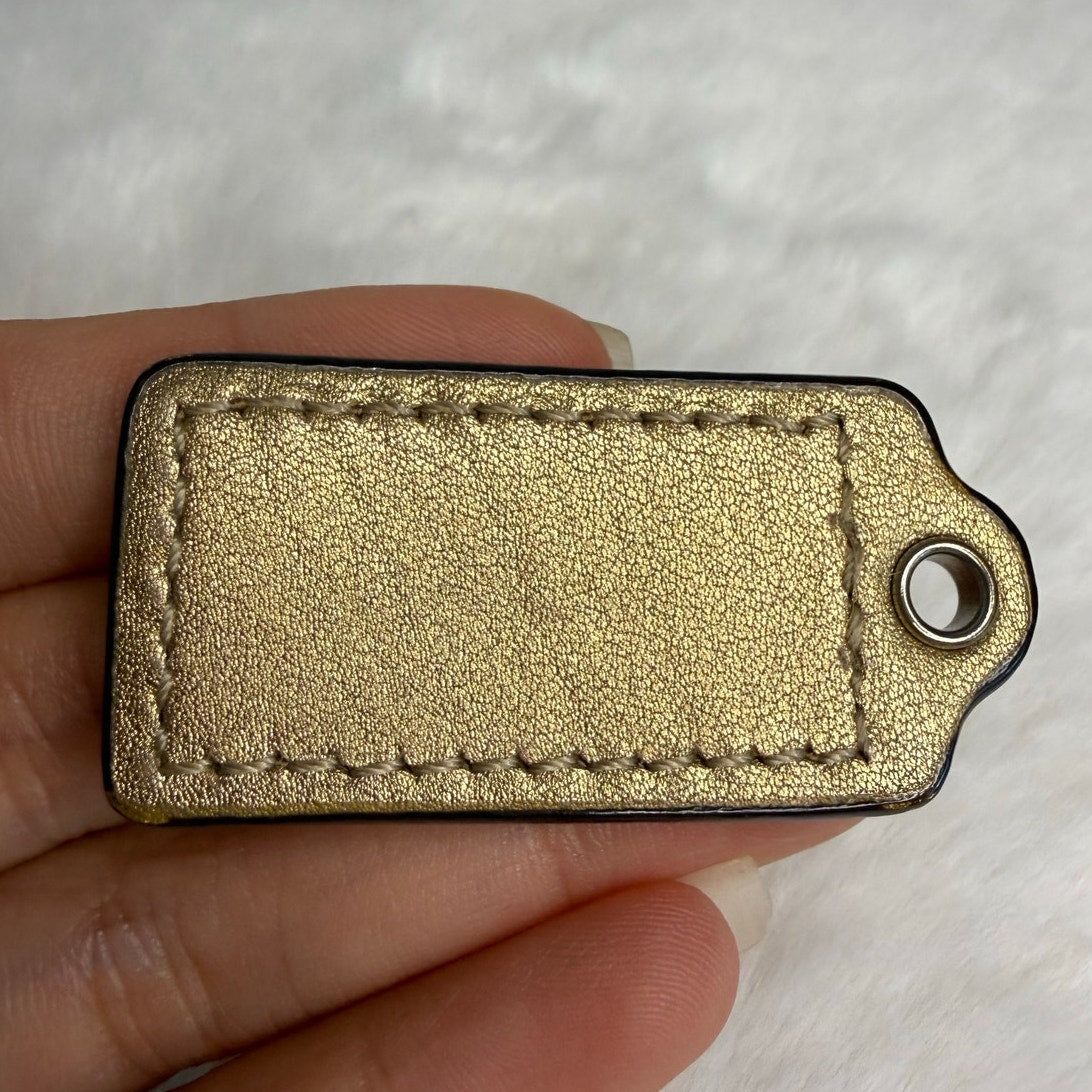 1.5" COACH Bronze Fob Bag Charm Hang tag Hangtag