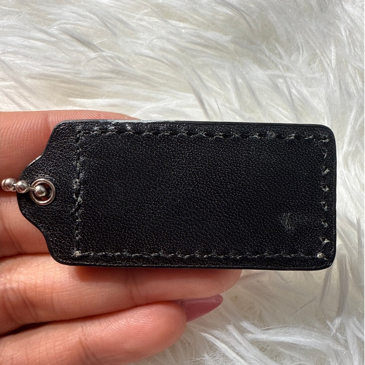 1.5” COACH Black Fob Bag Charm Hang tag Hangtag
