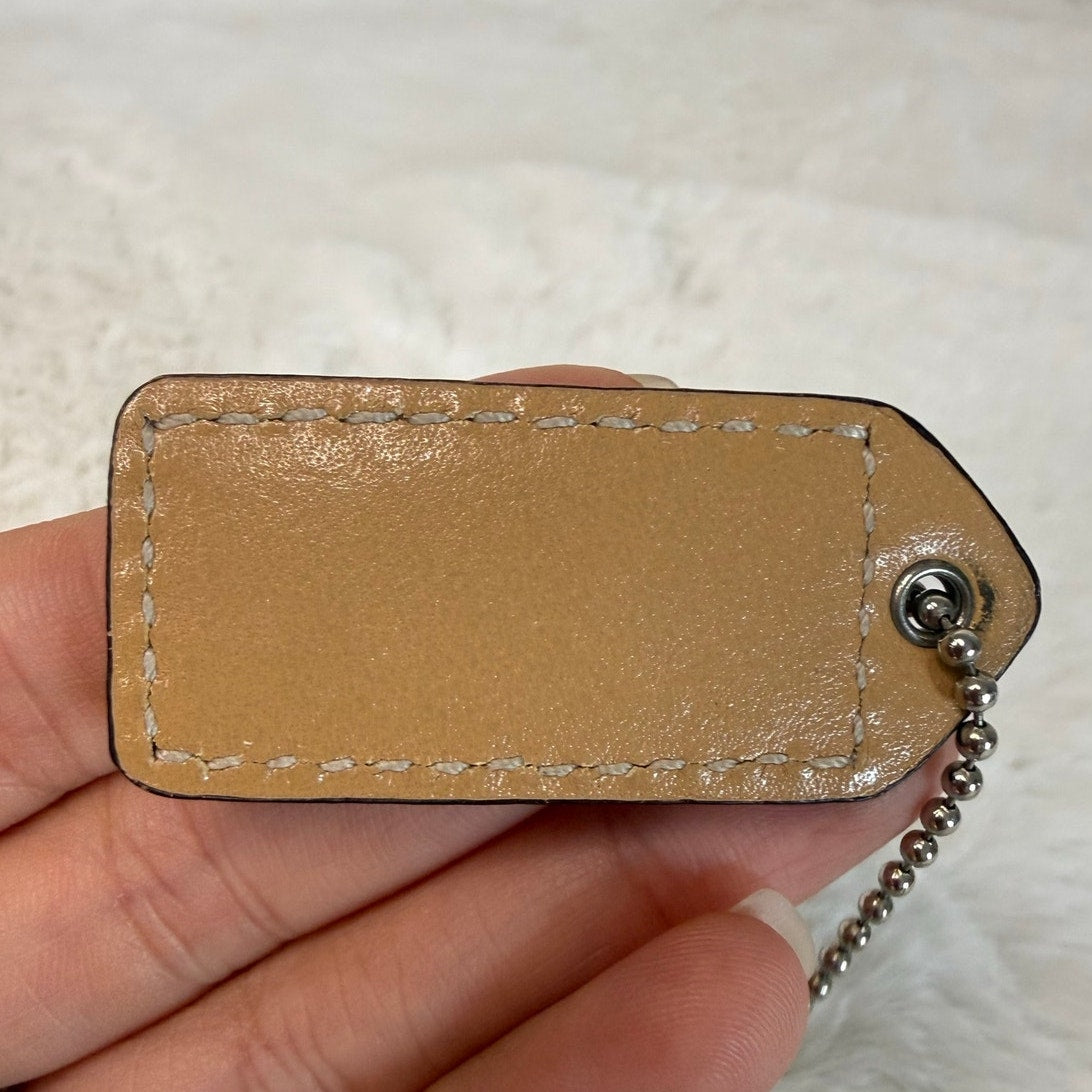 1.5" y2k COACH Vintage Gunmetal Fob Bag Charm Hang tag Hangtag