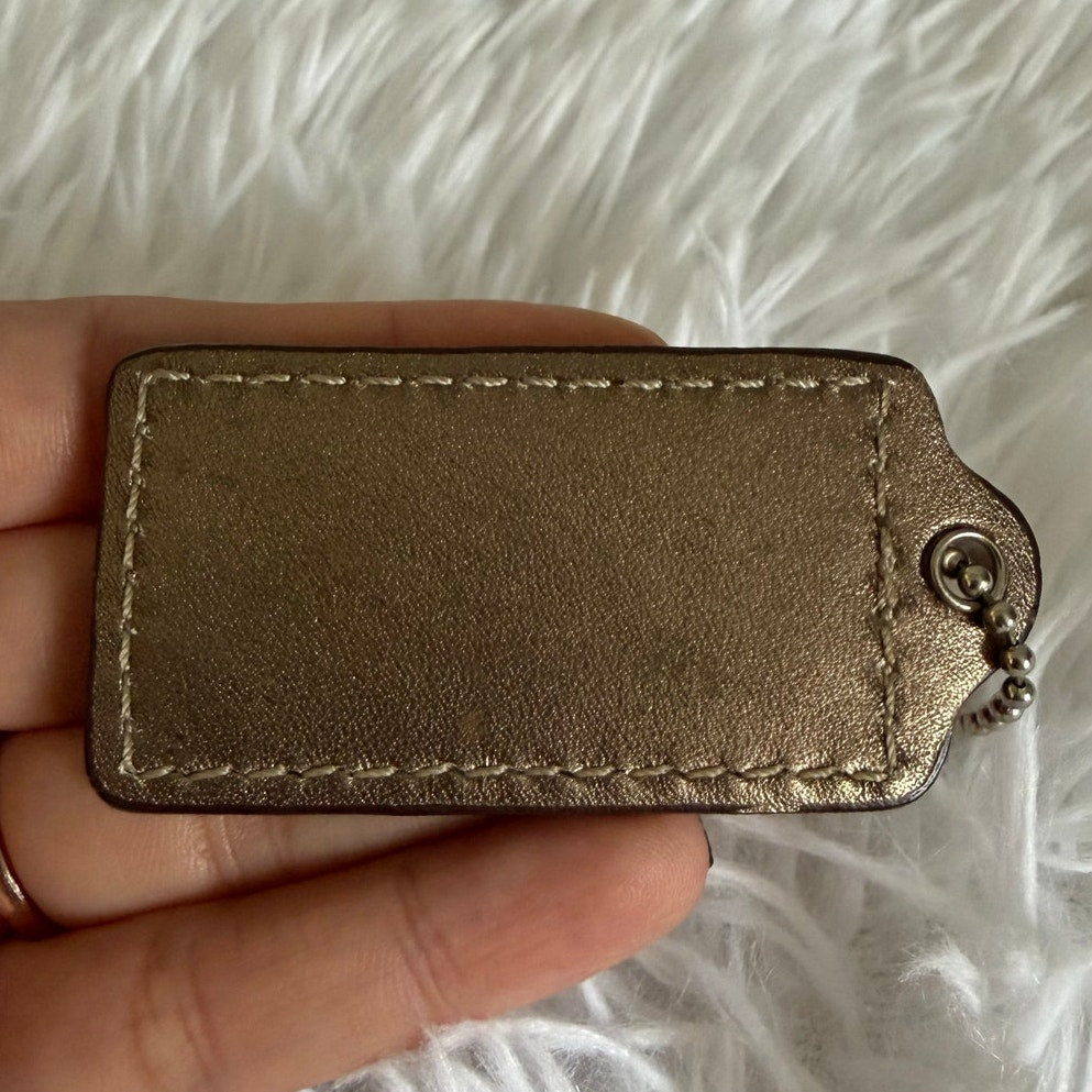 2" COACH Bronze Fob Bag Charm Hang tag Hangtag