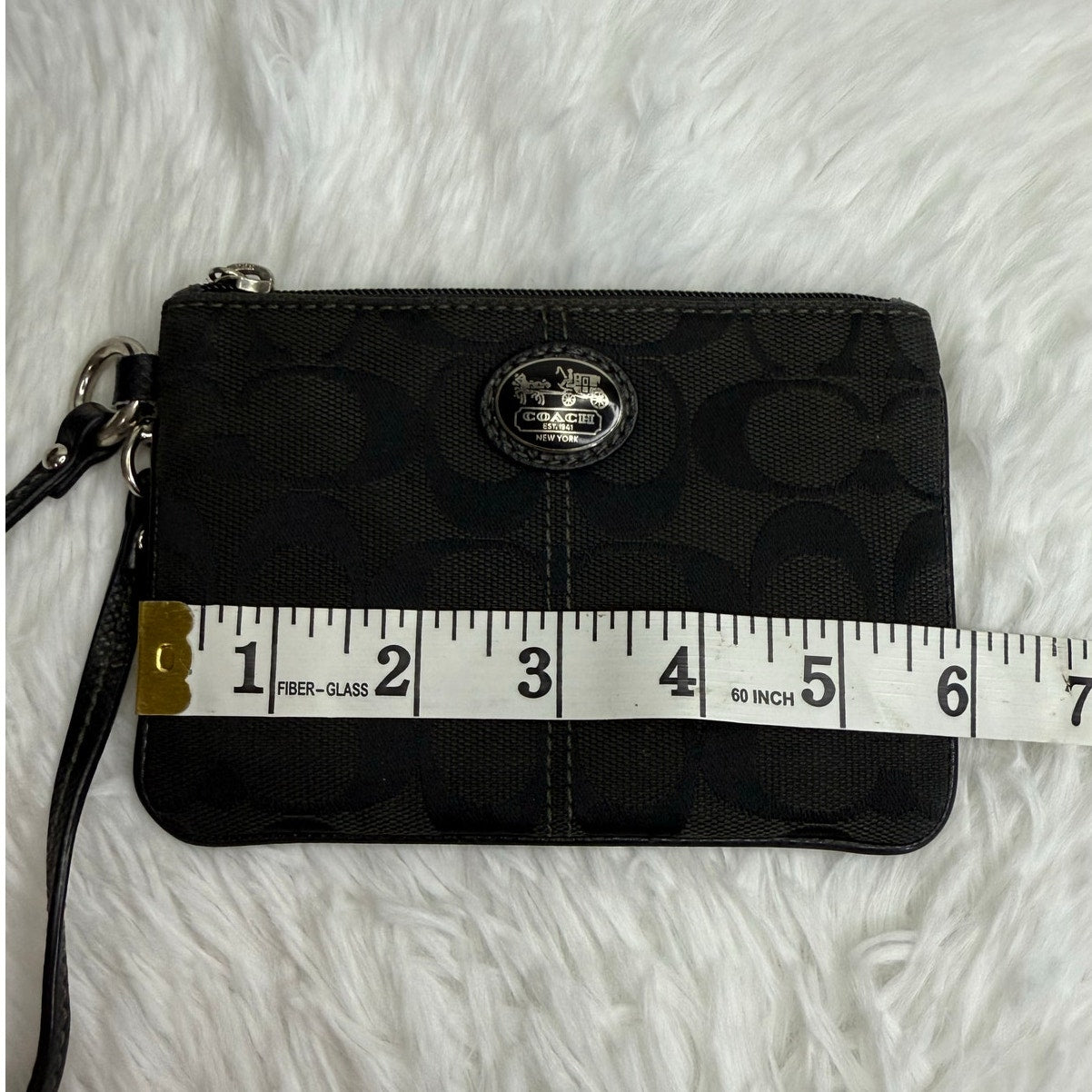 COACH Black Signature Canvas Wristlet