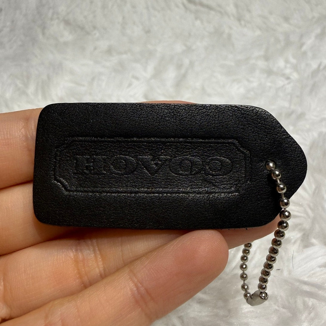 2" Vintage COACH Black Fob Bag Charm Hang tag Hangtag
