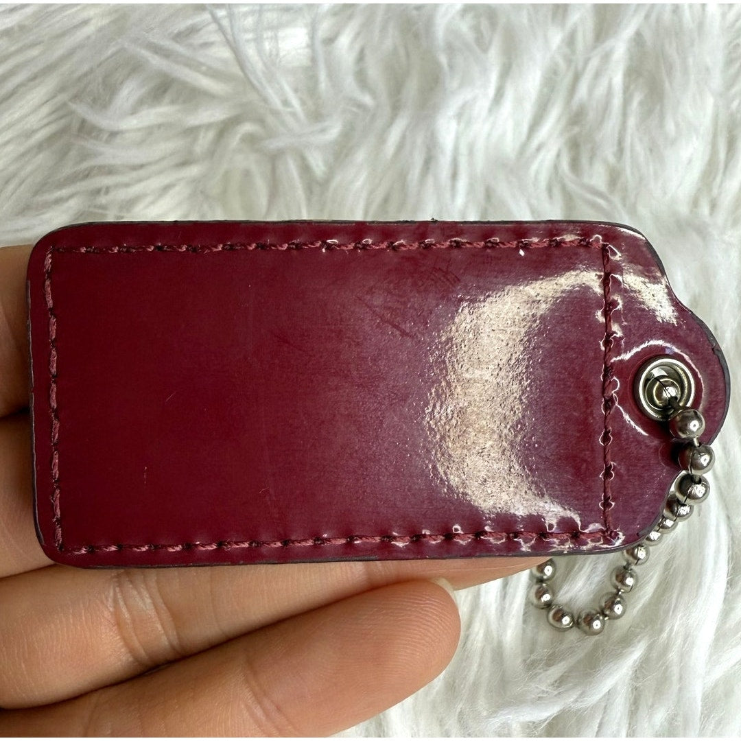 2" COACH Patent Leather Fob Bag Charm Hang tag Hangtag