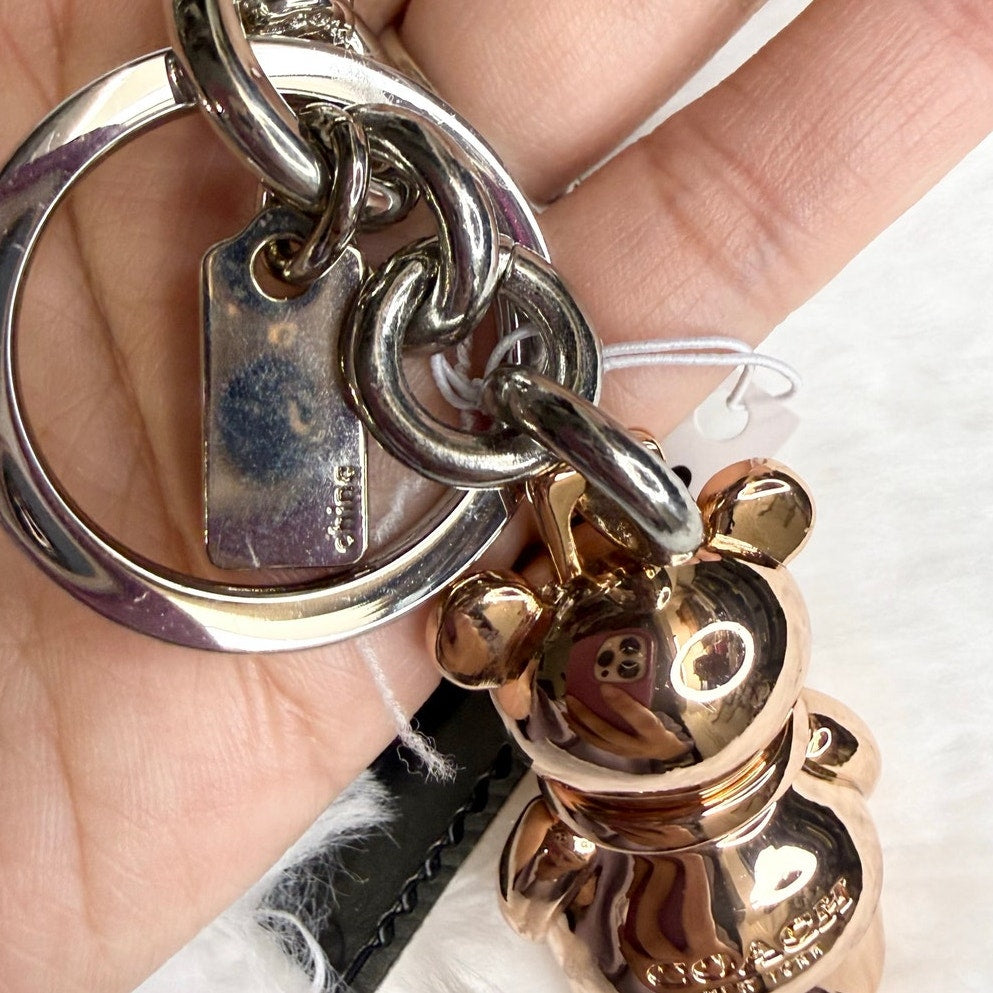 NWT Coach 3D Teddy Bear Bag Charm