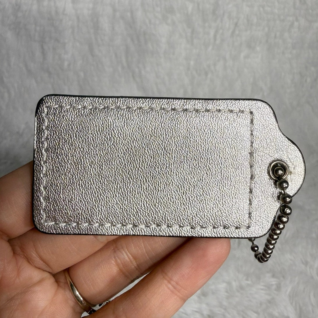 2" COACH Silver Fob Bag Charm Hang tag Hangtag