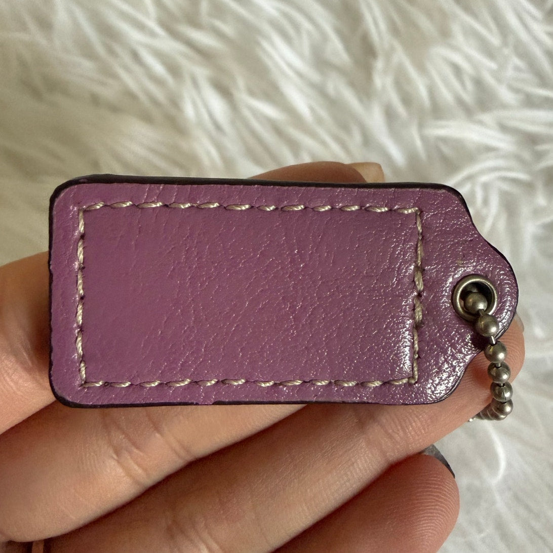1.5" COACH Purple Fob Bag Charm Hang tag Hangtag