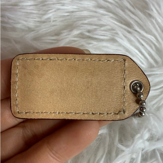 1.5" Y2k COACH Tan Fob Bag Charm Hang tag Hangtag
