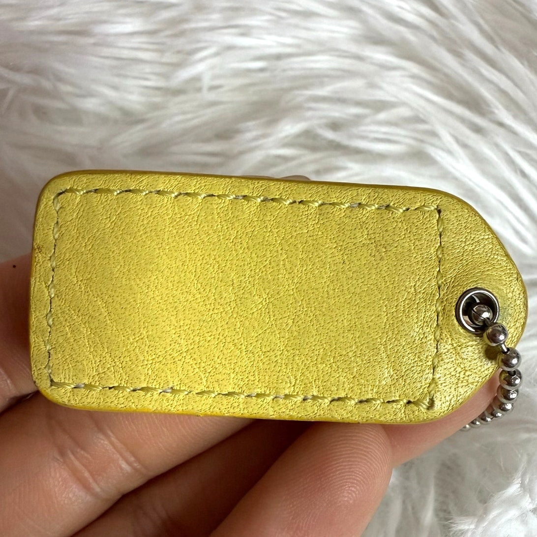 1.5" y2k COACH Vintage Yellow Fob Bag Charm Hang tag Hangtag