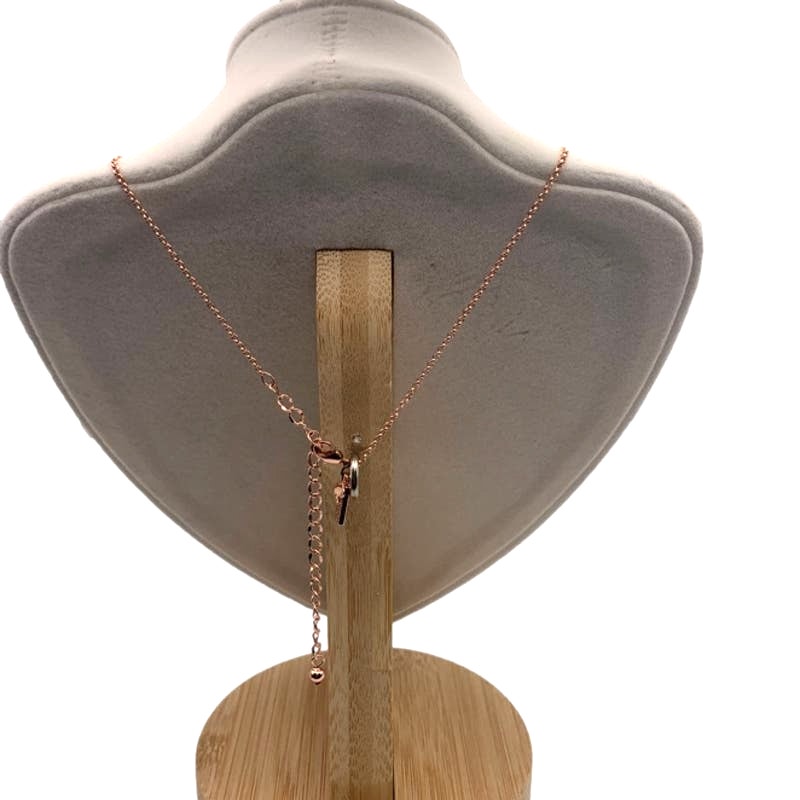 KATE SPADE New York Full Circle Mini Pendant Necklace in Clear/Rose Gold