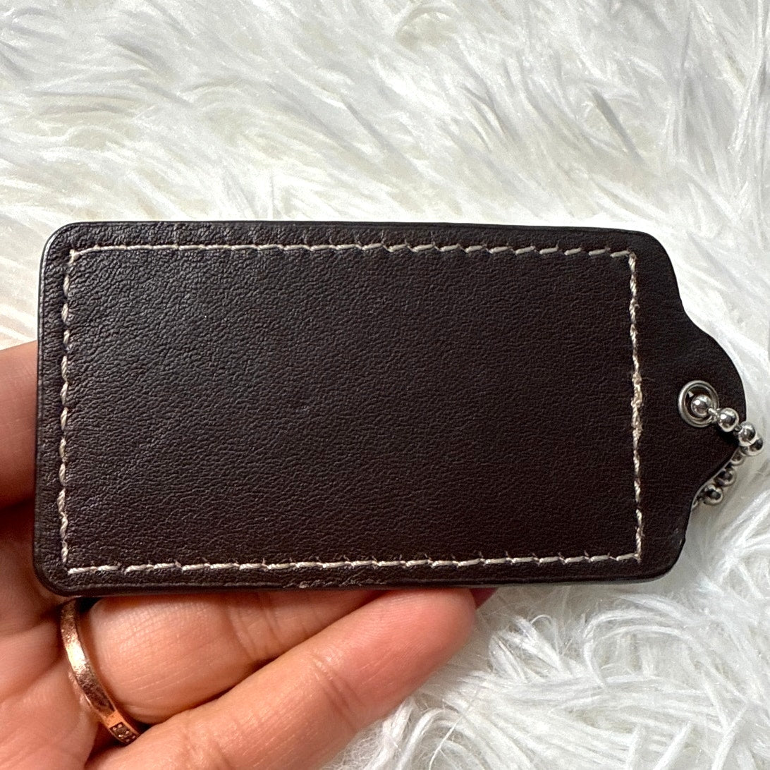 3" COACH Brown Fob Bag Charm Hang tag Hangtag