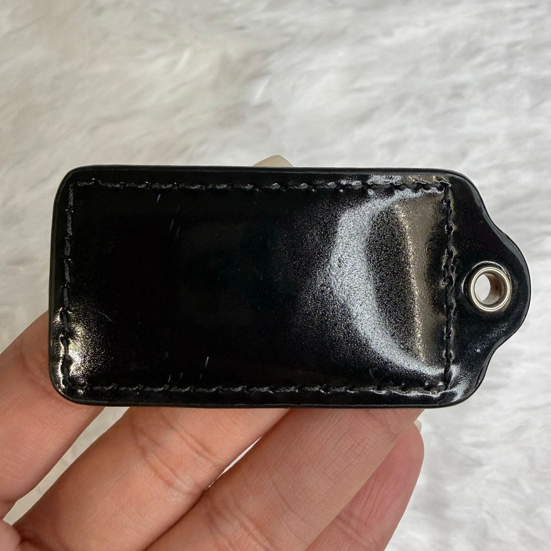 2" COACH Patent Leather Fob Bag Charm Hang tag Hangtag