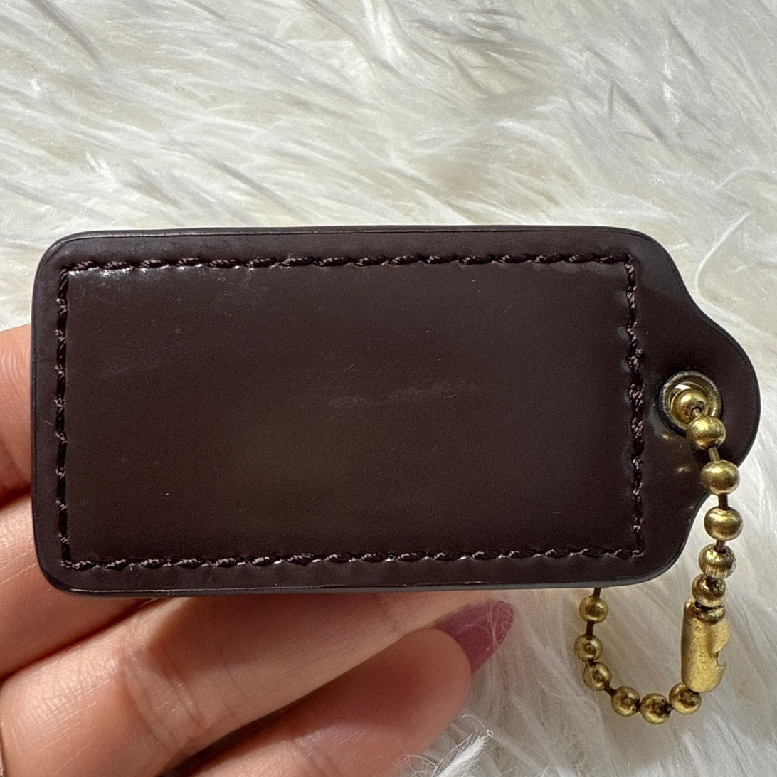 2” COACH Patent Leather Fob Bag Charm Hang tag Hangtag