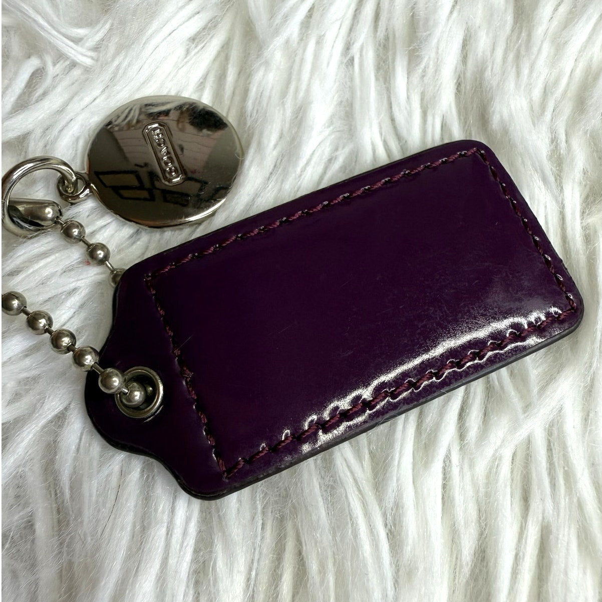 2" COACH Purple Set Fob Bag Charm Hang tag Hangtag