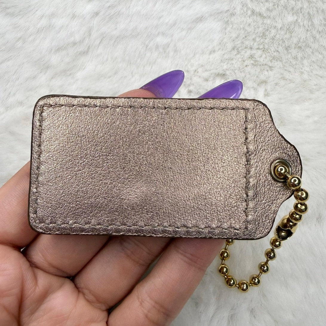 2.5" COACH Bronze Gold Fob Bag Charm Hang tag Hangtag