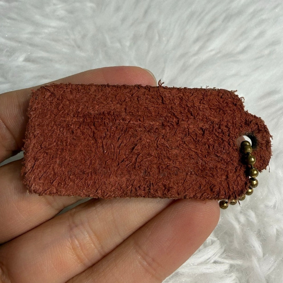 2" Vintage COACH Bordeaux Fob Bag Charm Hang tag Hangtag