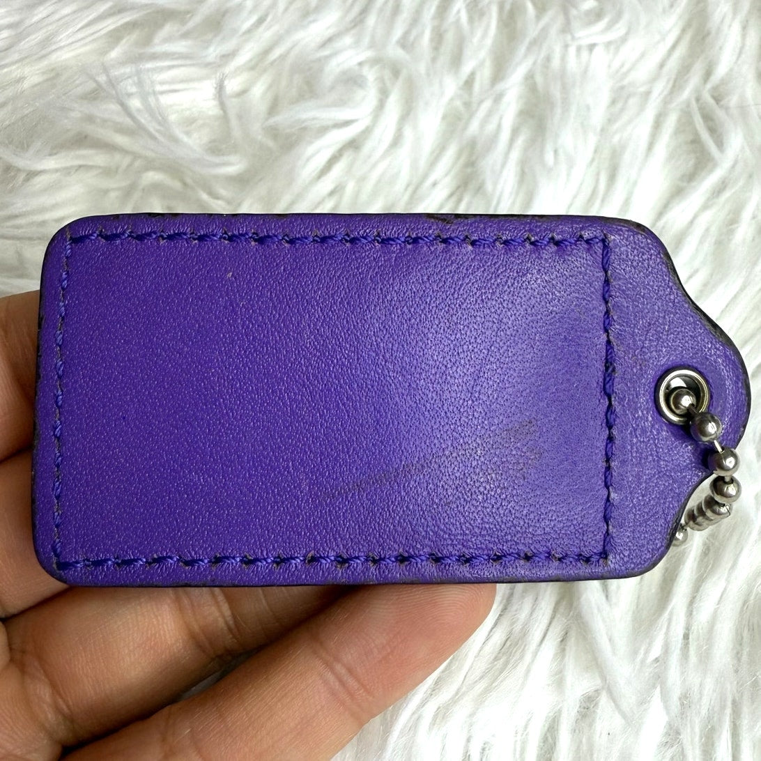 2.5" COACH Purple Fob Bag Charm Hang tag Hangtag