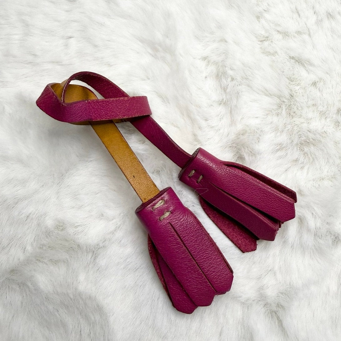 y2k Coach Vintage Pink Tassel Bag Charm Key Fob