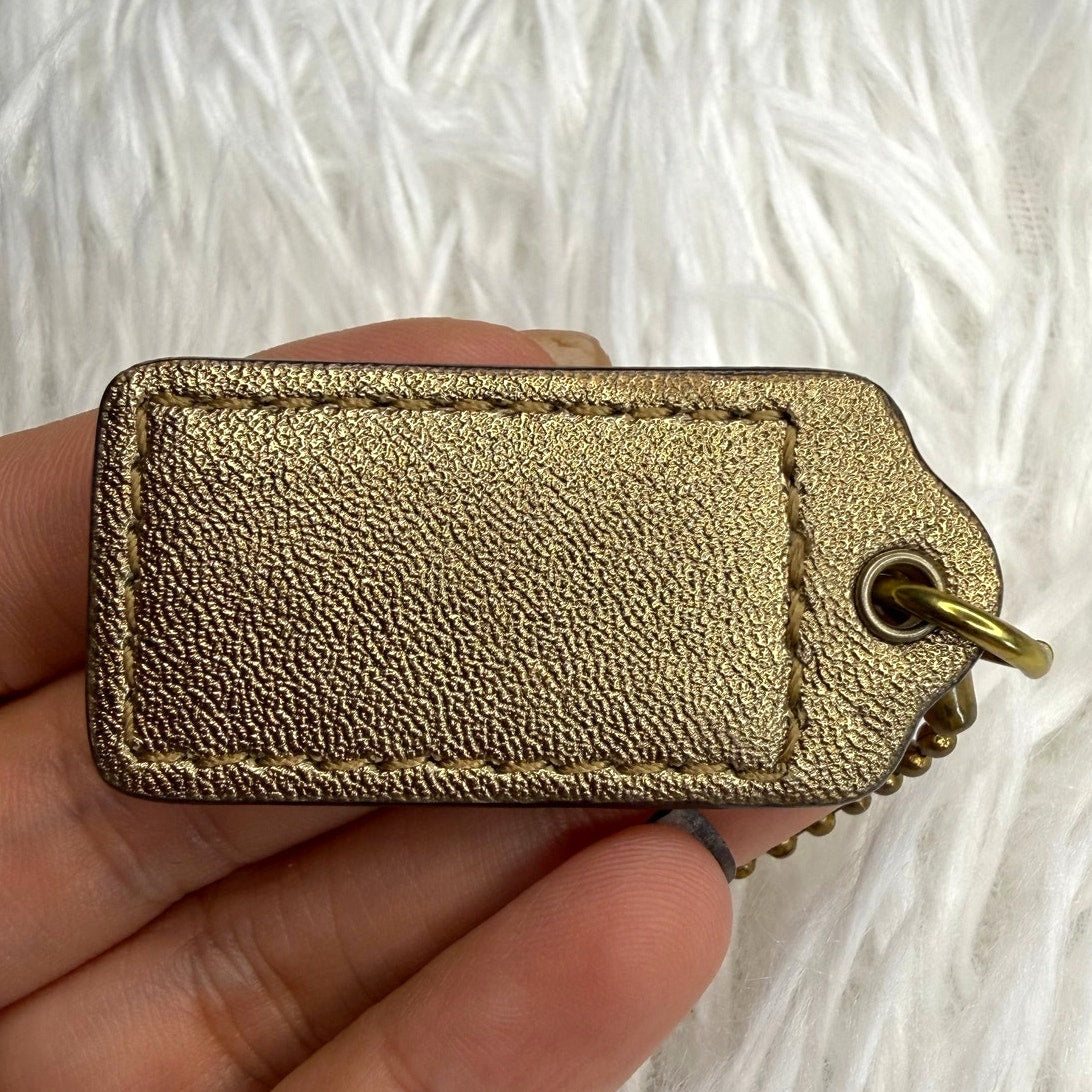 1.5” COACH Gold Fob Bag Charm Hang tag Hangtag
