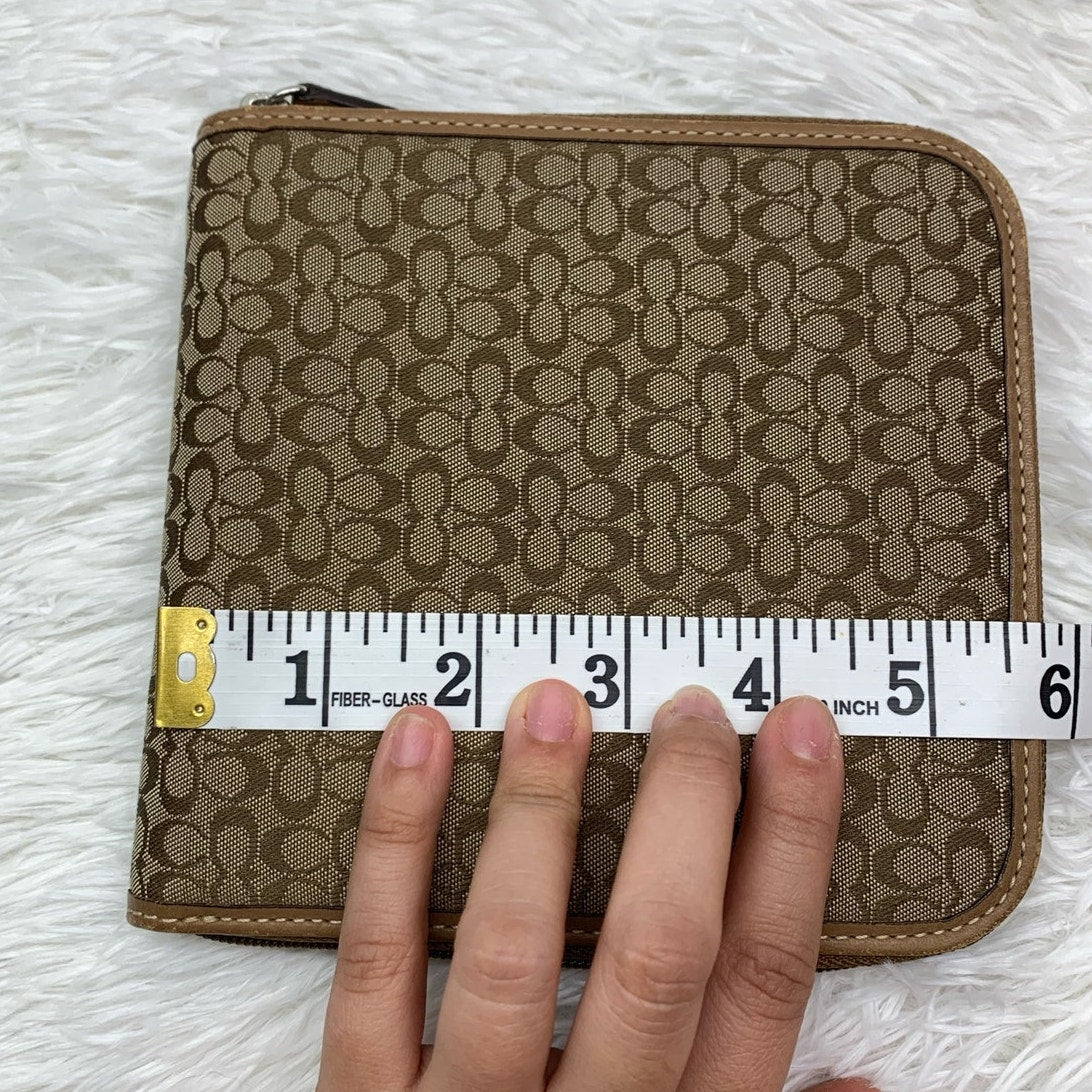 Vintage COACH Brown Signature Canvas CD Case