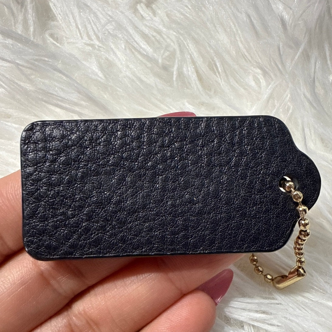 2" COACH Black Fob Bag Charm Hang tag Hangtag
