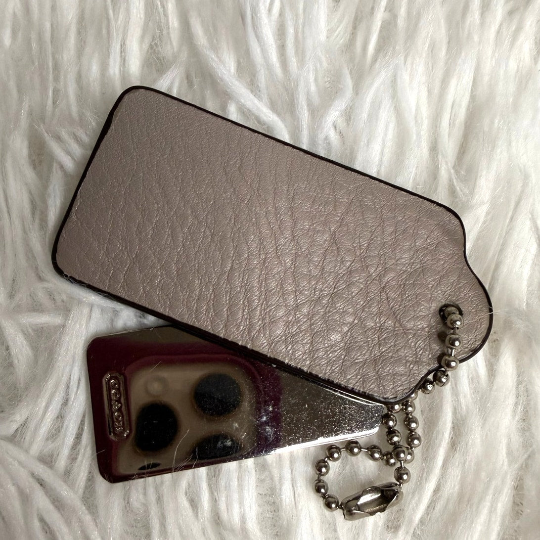 2" Gray 1.5" Silver COACH Set Legacy Fob Bag Charm Hang tag Hangtag