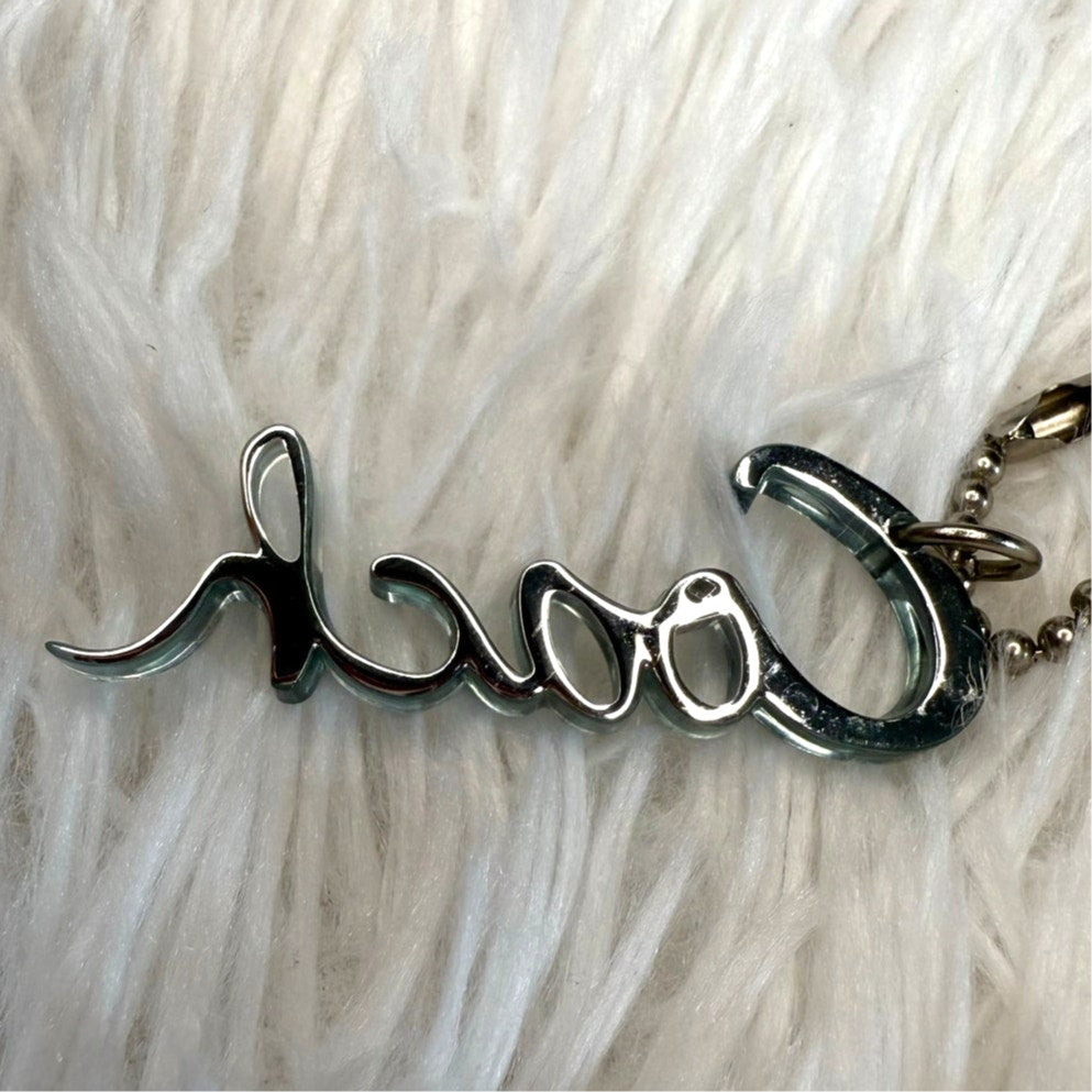 2.5" Coach Poppy Script Fob Bag Charm Hang tag Hangtag