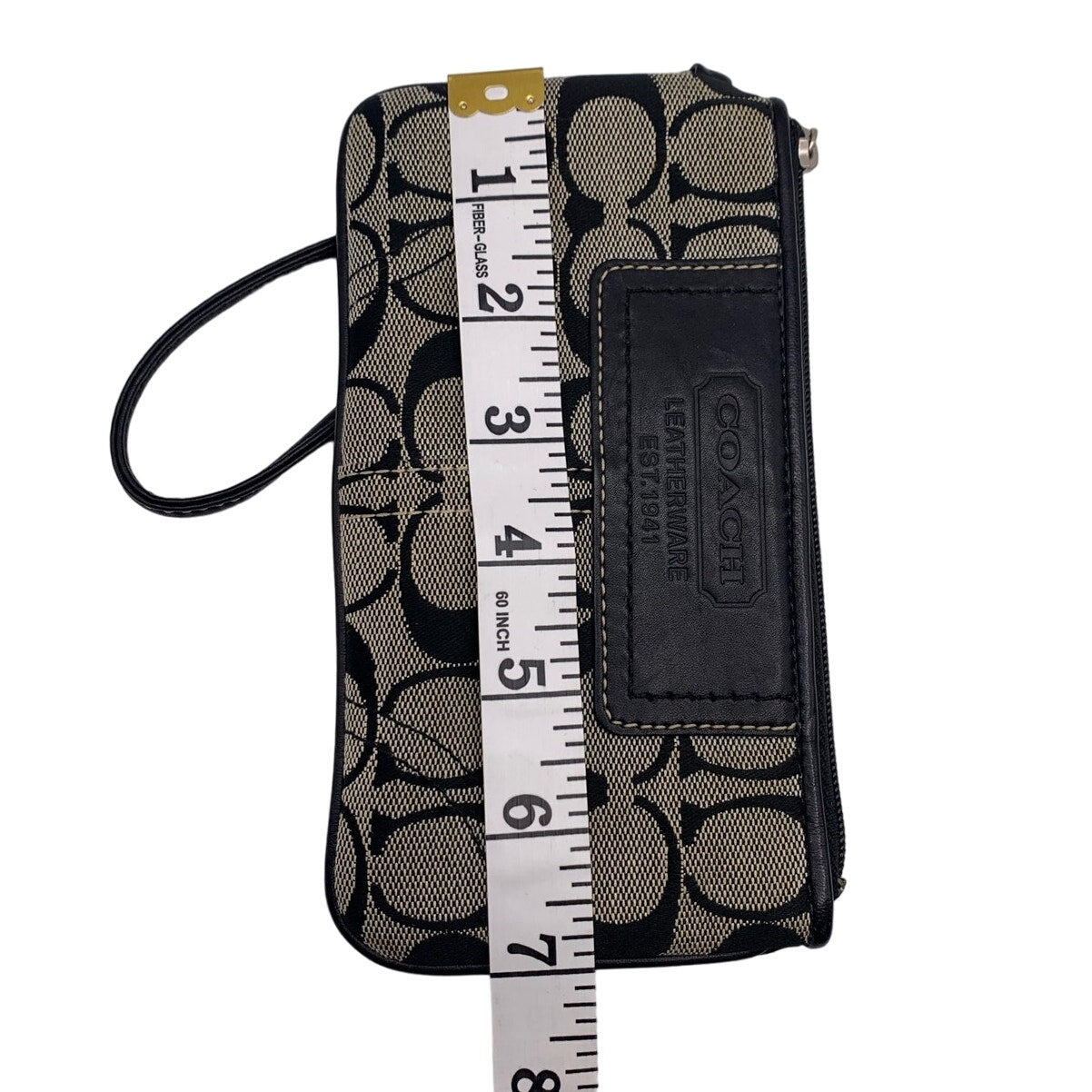 Y2K COACH Black Gray Signature Canvas Wristlet