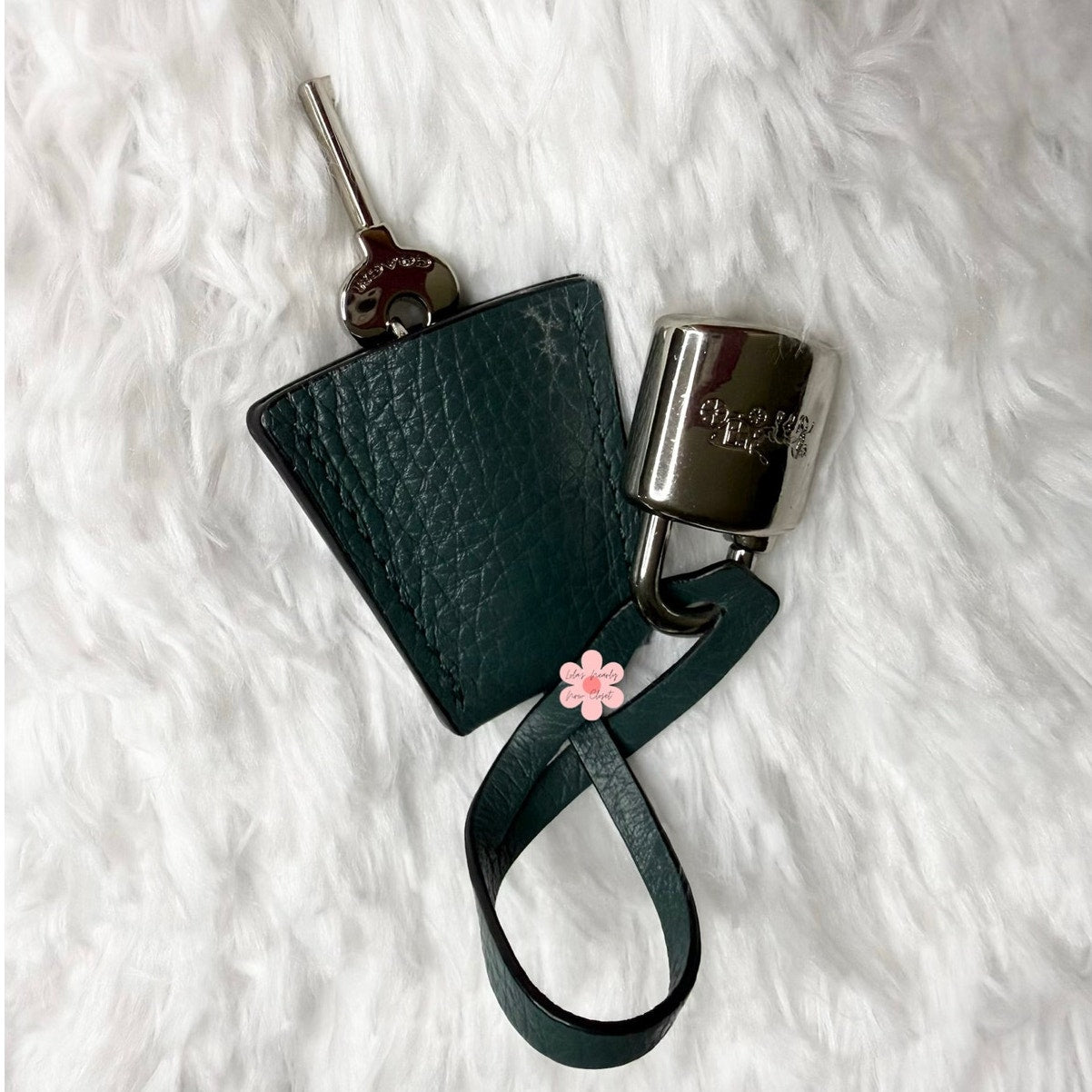 Coach Key & Lock Bottle Green Bag Charm Key Fob