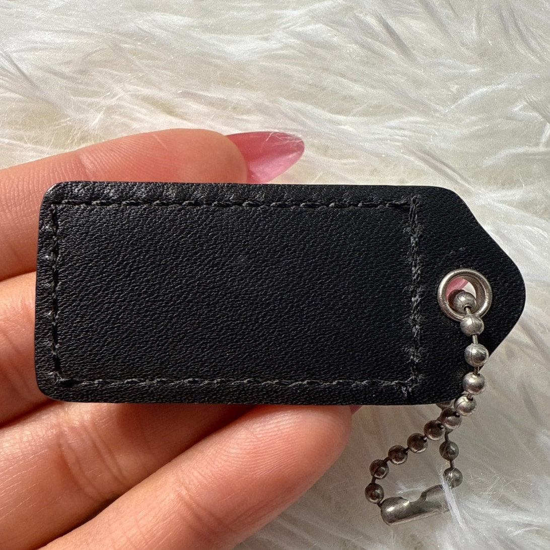 1.5" y2k COACH Black Vintage Fob Bag Charm Hang tag Hangtag