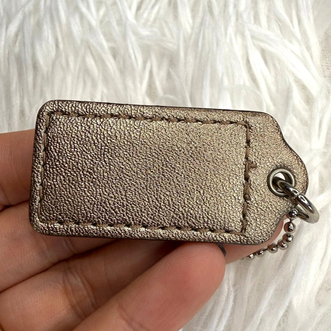 1.5” COACH Gold Fob Bag Charm Hang tag Hangtag