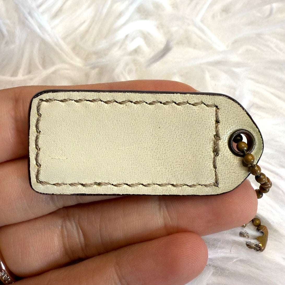 1.5" Vintage COACH y2k Fob Bag Charm Hang tag Hangtag