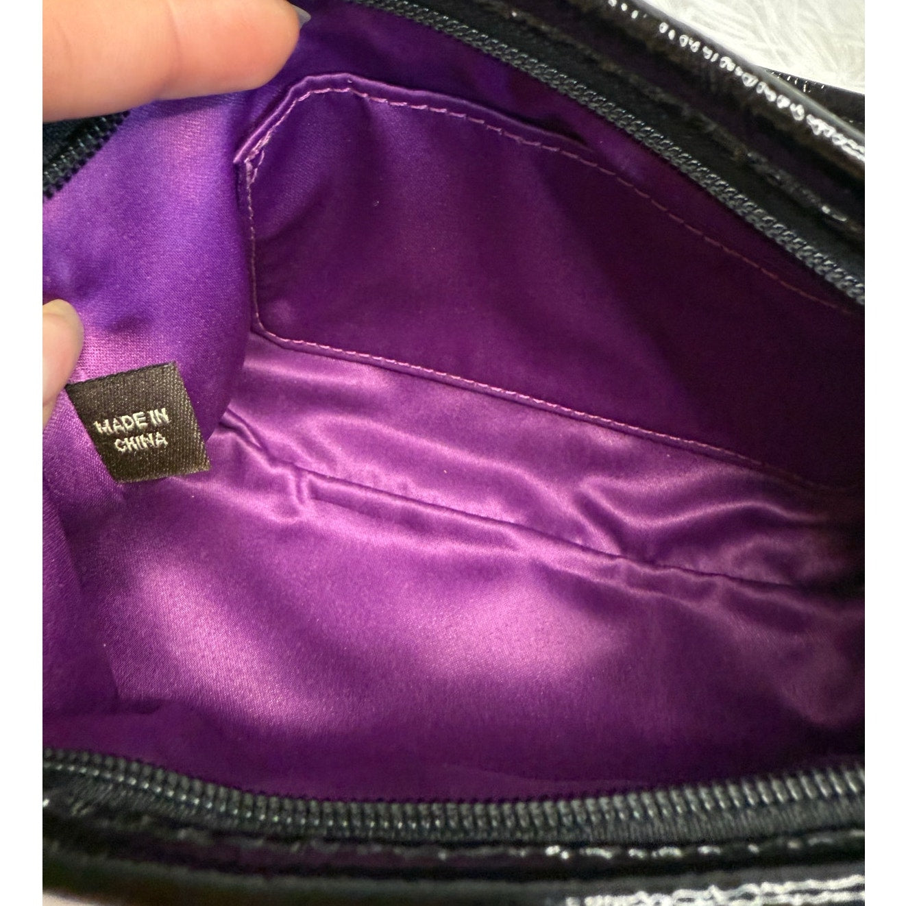 y2k COACH Zebra Silver Print Black Metallic Mini Purse / Wristlet