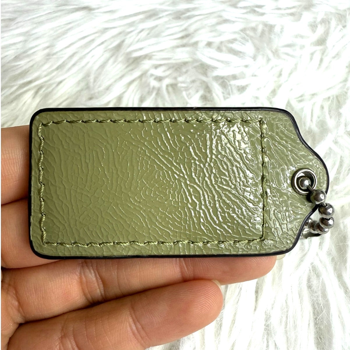 2" COACH Patent Leather Fob Bag Charm Hang tag Hangtag