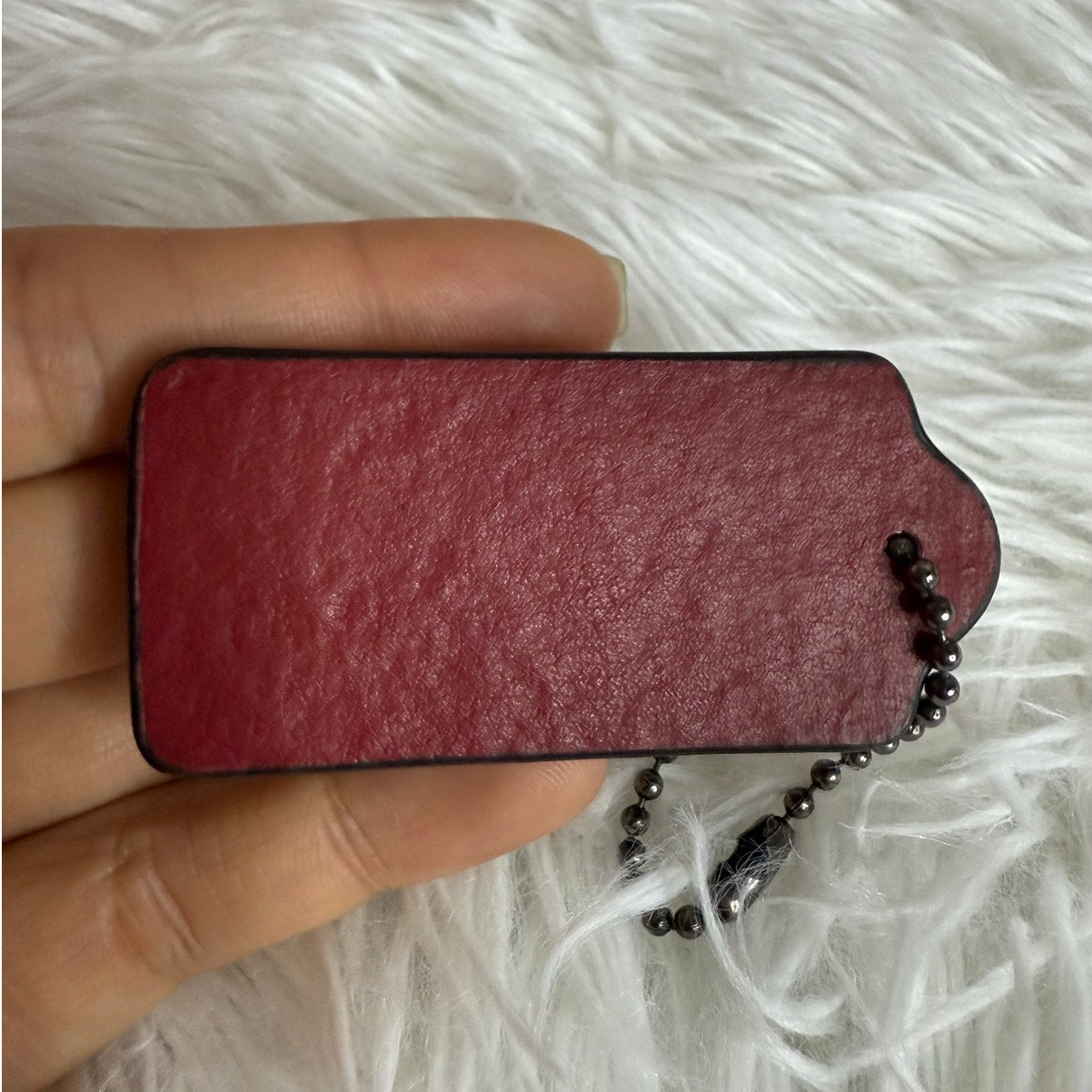 2" COACH Dark Red Fob Bag Charm Hang tag Hangtag