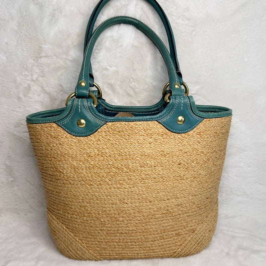 y2k Coach Straw Tote Shoulder Bag