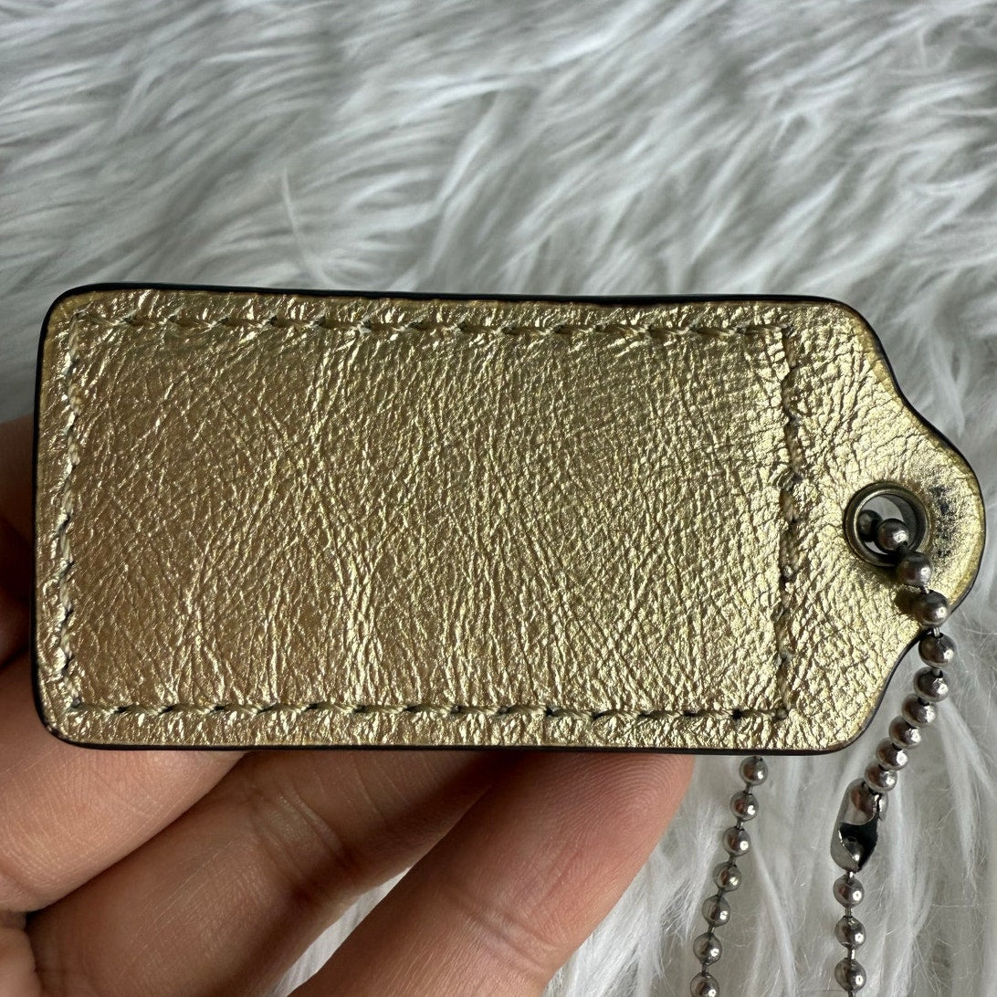2.5" COACH Gold Fob Bag Charm Hang tag Hangtag