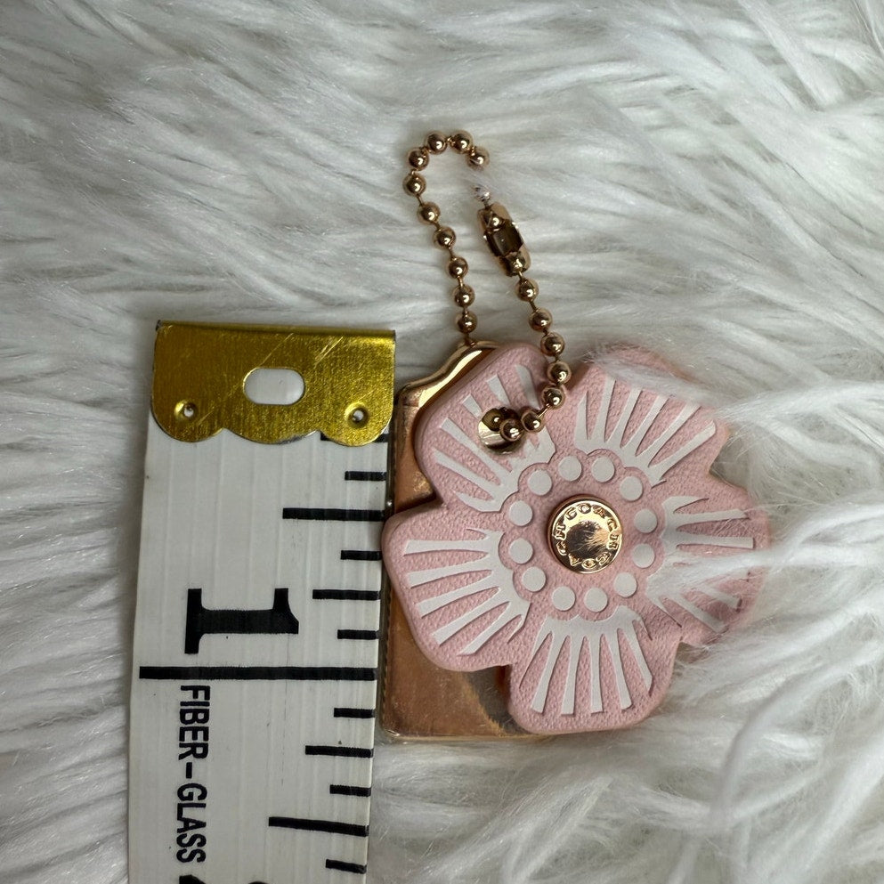COACH Gold Tea Rose Flower Floral Bag Charm Hang Tag