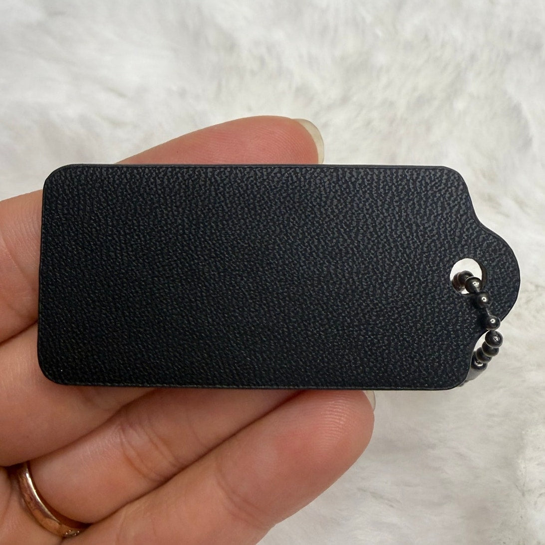 2" COACH Black Fob Bag Charm Hang tag Hangtag