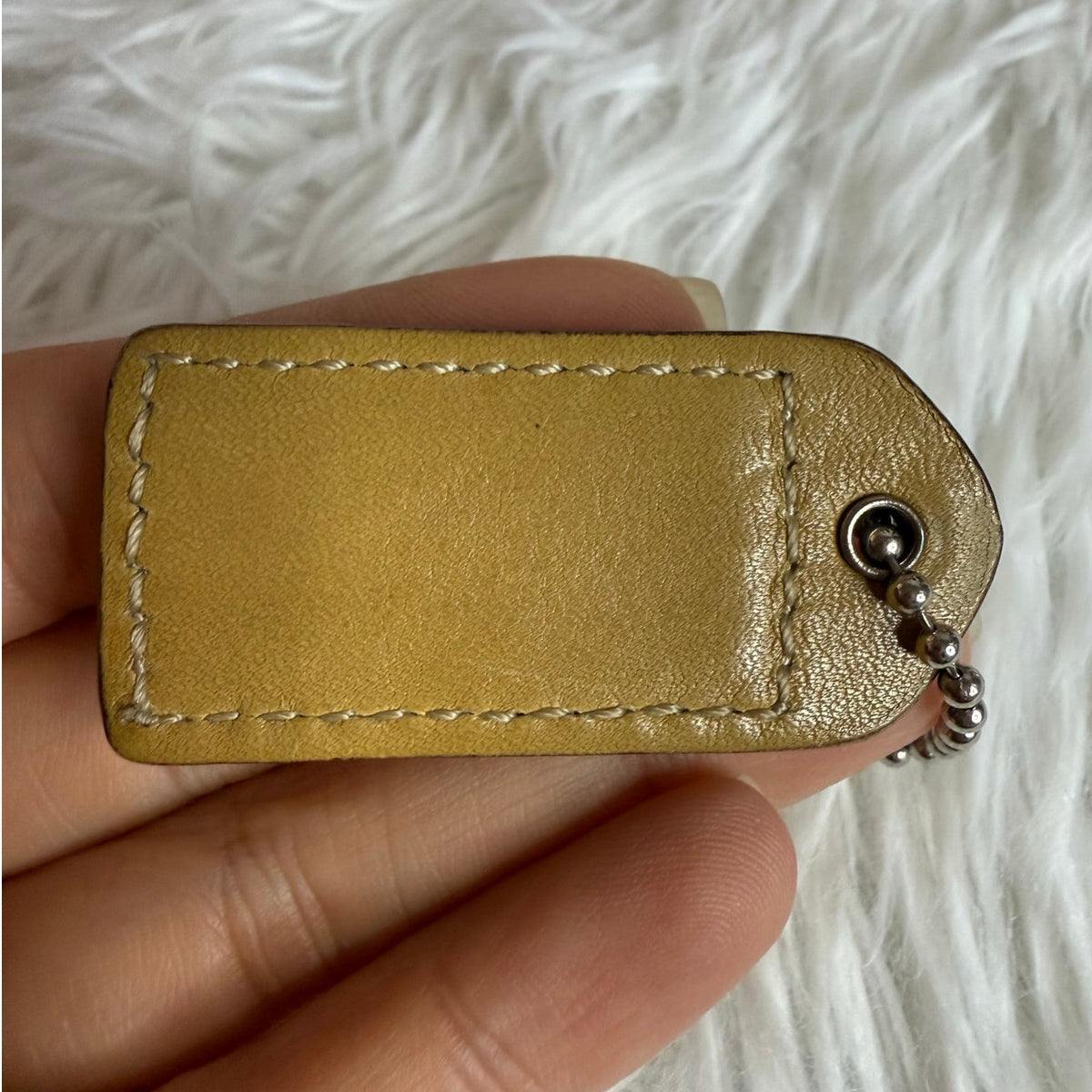 2" y2k COACH Tan Fob Bag Charm Hang tag Hangtag
